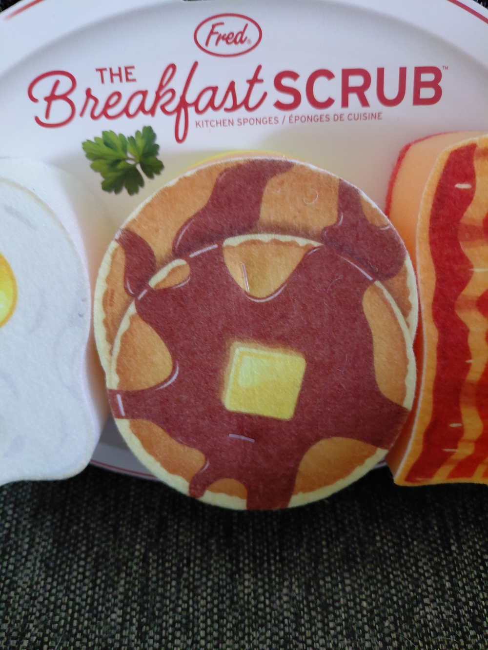 Breakfast Scrub Kitchen Sponge Set - White, Yellow, Brown, Red, Orange - Picture 4 of 5